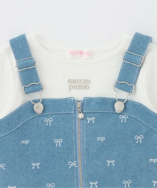 mezzo piano / メゾピアノ その他トップス | 【人気商品再入荷】【直営店で取り扱い無し】リボン刺しゅうビスチェ＆長袖Tシャツセット | 詳細3