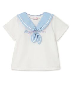 mezzo piano / メゾピアノ Tシャツ | 【人気商品再入荷】【直営店で取り扱い無し】セーラーカラー　半袖Tシャツ