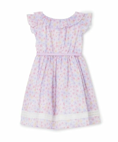 mezzo piano / メゾピアノ ミニ丈・ひざ丈ワンピース | 【人気商品再入荷】【直営店で取り扱い無し】水彩花柄プリント　ワンピース | 詳細1