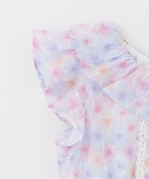 mezzo piano / メゾピアノ ミニ丈・ひざ丈ワンピース | 【人気商品再入荷】【直営店で取り扱い無し】水彩花柄プリント　ワンピース | 詳細3