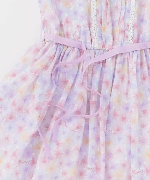 mezzo piano / メゾピアノ ミニ丈・ひざ丈ワンピース | 【人気商品再入荷】【直営店で取り扱い無し】水彩花柄プリント　ワンピース | 詳細4