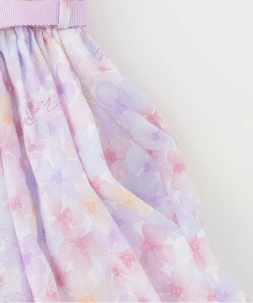 mezzo piano / メゾピアノ ミニ丈・ひざ丈ワンピース | 【人気商品再入荷】【直営店で取り扱い無し】水彩花柄プリント　ワンピース | 詳細5