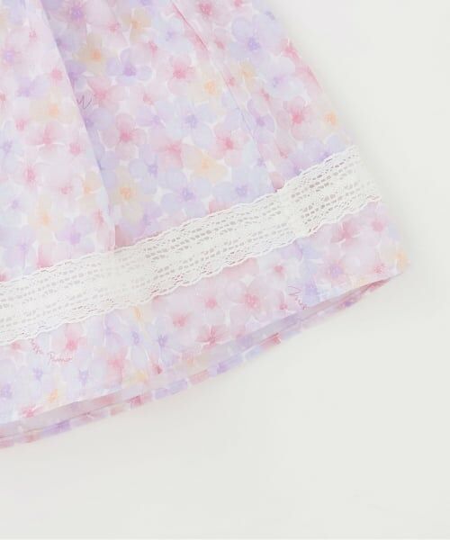 mezzo piano / メゾピアノ ミニ丈・ひざ丈ワンピース | 【人気商品再入荷】【直営店で取り扱い無し】水彩花柄プリント　ワンピース | 詳細6