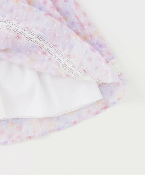 mezzo piano / メゾピアノ ミニ丈・ひざ丈ワンピース | 【人気商品再入荷】【直営店で取り扱い無し】水彩花柄プリント　ワンピース | 詳細7