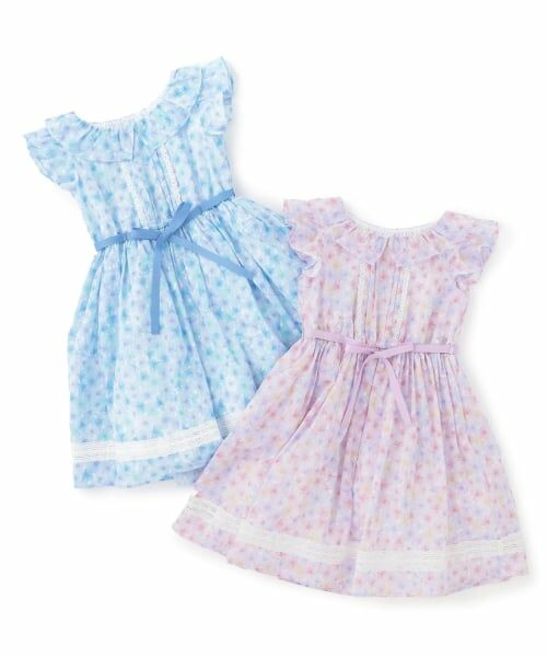 mezzo piano / メゾピアノ ミニ丈・ひざ丈ワンピース | 【人気商品再入荷】【直営店で取り扱い無し】水彩花柄プリント　ワンピース | 詳細9