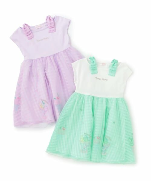 mezzo piano / メゾピアノ ミニ丈・ひざ丈ワンピース | 【人気商品再入荷】【直営店で取り扱い無し】シャーベット刺しゅう　ドッキングワンピース | 詳細8