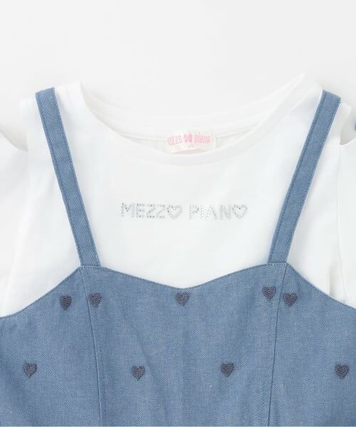 mezzo piano / メゾピアノ ミニ丈・ひざ丈ワンピース | 【人気商品再入荷】【直営店で取り扱い無し】肩開きTシャツ＆キャミワンピースセット | 詳細3