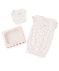 mezzo piano / メゾピアノ ロンパース | 【BOX付】リボン柄半袖2wayオール＆スタイセット