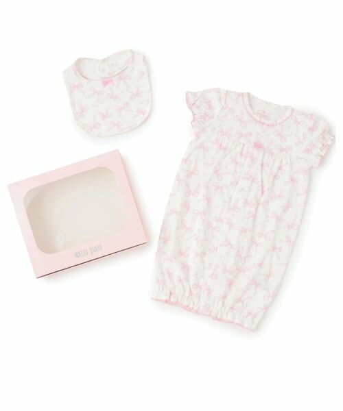 mezzo piano / メゾピアノ ロンパース | 【BOX付】リボン柄半袖2wayオール＆スタイセット | 詳細12