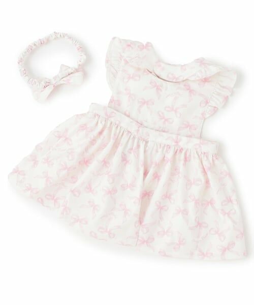 mezzo piano / メゾピアノ スタイ・ビブ | 【BOX付】リボン柄エプロン＆ヘアバンドセット | 詳細1