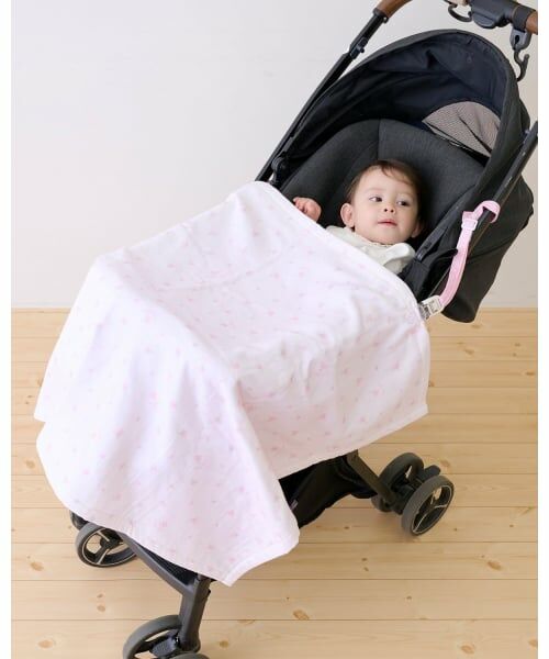 mezzo piano / メゾピアノ ベビー・キッズグッズ | 【BOX付】バラ柄ガーゼタオルケット＆ブランケットクリップセット（ライト ピンク）