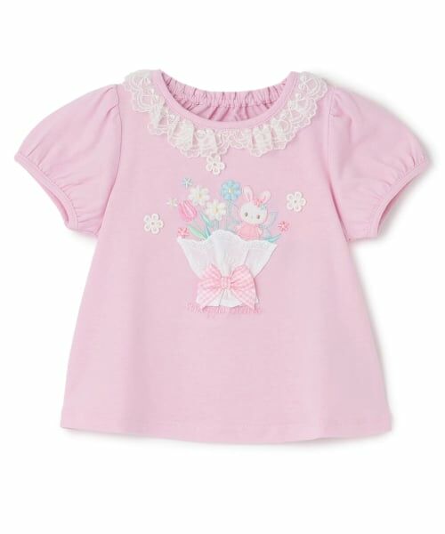 mezzo piano / メゾピアノ Tシャツ | フェアリーブーケ 半袖Tシャツ(ライト ピンク)