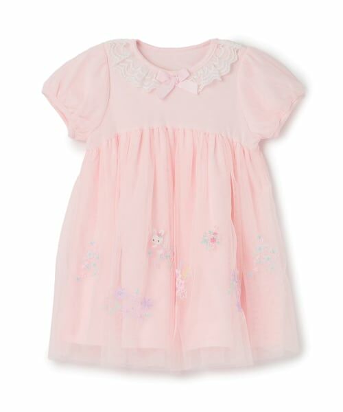 mezzo piano / メゾピアノ ミニ丈・ひざ丈ワンピース | フェアリー刺繍チュールドッキングワンピース＆ブルマセット | 詳細12