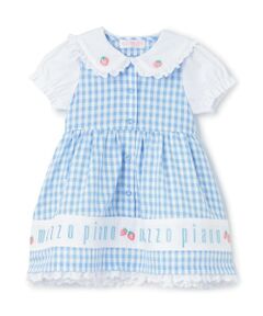 mezzo piano / メゾピアノ ミニ丈・ひざ丈ワンピース | 裾ロゴ刺しゅう　ギンガムチェックワンピース