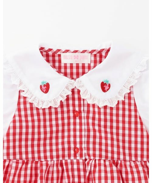 mezzo piano / メゾピアノ ミニ丈・ひざ丈ワンピース | 裾ロゴ刺しゅう　ギンガムチェックワンピース | 詳細2