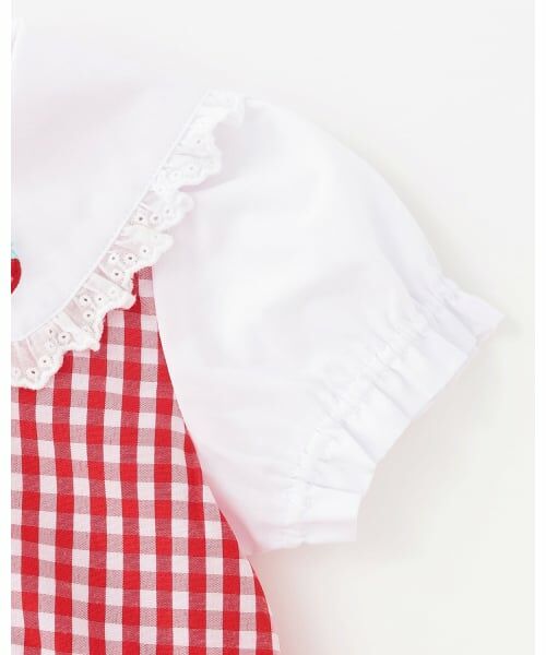 mezzo piano / メゾピアノ ミニ丈・ひざ丈ワンピース | 裾ロゴ刺しゅう　ギンガムチェックワンピース | 詳細3