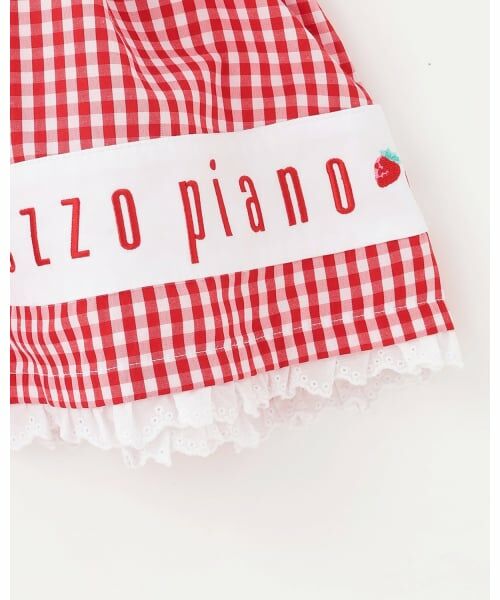 mezzo piano / メゾピアノ ミニ丈・ひざ丈ワンピース | 裾ロゴ刺しゅう　ギンガムチェックワンピース | 詳細4