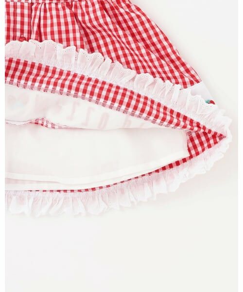 mezzo piano / メゾピアノ ミニ丈・ひざ丈ワンピース | 裾ロゴ刺しゅう　ギンガムチェックワンピース | 詳細5