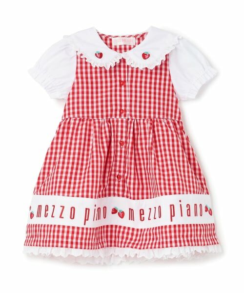 mezzo piano / メゾピアノ ミニ丈・ひざ丈ワンピース | 裾ロゴ刺しゅう　ギンガムチェックワンピース | 詳細9