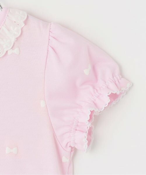 mezzo piano / メゾピアノ Tシャツ | ウサギマスコットつき　リボン柄　半袖Tシャツ | 詳細5