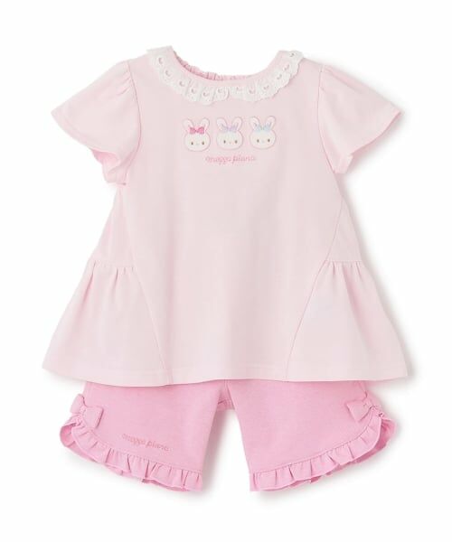 mezzo piano / メゾピアノ ベビー・キッズウエア | うさぎチュニック＆ハーフパンツセット（ライト ピンク）