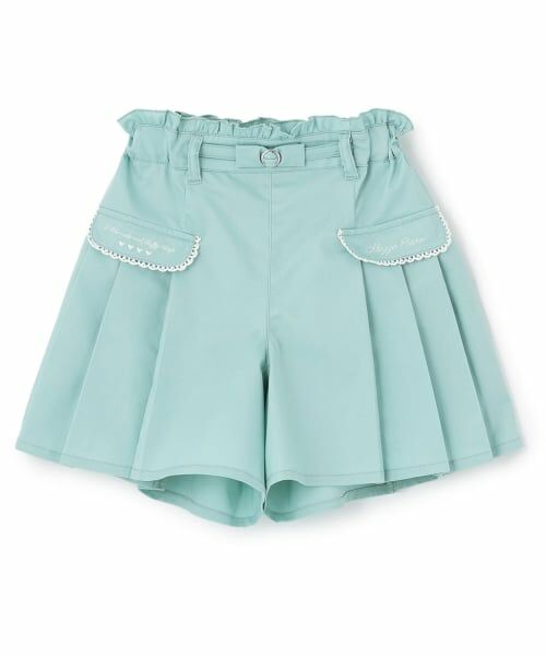 mezzo piano / メゾピアノ ショート・ハーフ・半端丈パンツ | 【人気商品再入荷】【直営店で取り扱い無し】プリーツキュロットスカート(ミント)