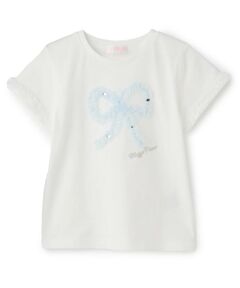 mezzo piano / メゾピアノ Tシャツ | 【人気商品再入荷】【直営店で取り扱い無し】フリルリボン　半袖Tシャツ