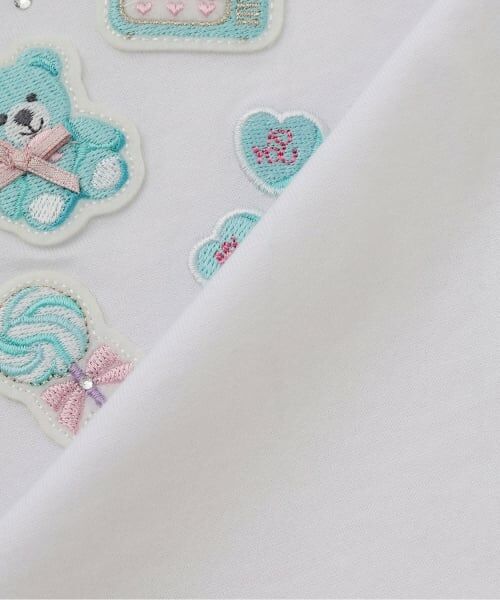 mezzo piano / メゾピアノ Tシャツ | 【人気商品再入荷】【直営店で取り扱い無し】ステッカーアップリケ　半袖Tシャツ | 詳細8