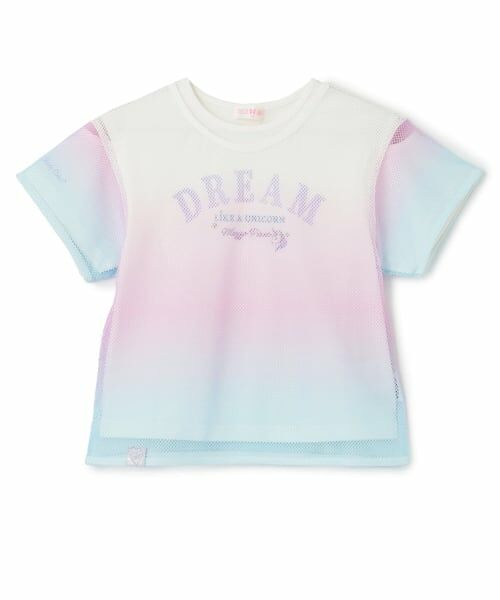 mezzo piano / メゾピアノ Tシャツ | 【人気商品再入荷】【直営店で取り扱い無し】グラデーションメッシュ　レイヤードTシャツ（ラベンダー）