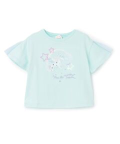 mezzo piano / メゾピアノ Tシャツ | 【人気商品再入荷】【直営店で取り扱い無し】ユニコーン　袖チュール切替　半袖Tシャツ