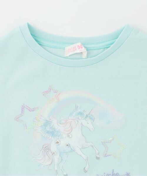 mezzo piano / メゾピアノ Tシャツ | 【人気商品再入荷】【直営店で取り扱い無し】ユニコーン　袖チュール切替　半袖Tシャツ | 詳細2