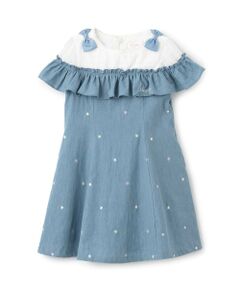 mezzo piano / メゾピアノ ミニ丈・ひざ丈ワンピース | 【人気商品再入荷】【直営店で取り扱い無し】星刺しゅうワンピース