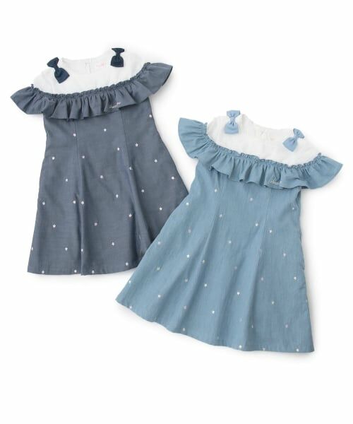 mezzo piano / メゾピアノ ミニ丈・ひざ丈ワンピース | 【人気商品再入荷】【直営店で取り扱い無し】星刺しゅうワンピース | 詳細11