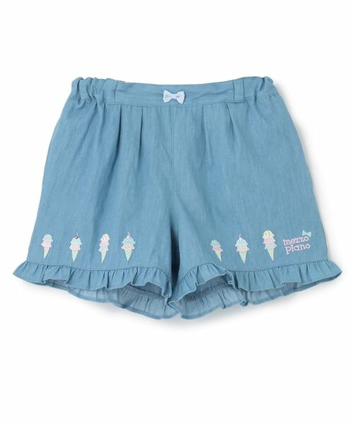 mezzo piano / メゾピアノ ショート・ハーフ・半端丈パンツ | 【人気商品再入荷】【直営店で取り扱い無し】アイス柄ショートパンツ（サックス）