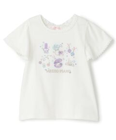 mezzo piano / メゾピアノ Tシャツ | ☆彡シェルジュエリーアップリケ半袖Ｔシャツ