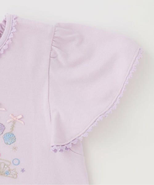 mezzo piano / メゾピアノ Tシャツ | 【人気商品再入荷】【直営店で取り扱い無し】シェルジュエリーアップリケ半袖Ｔシャツ | 詳細4