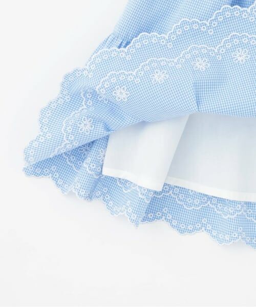 mezzo piano / メゾピアノ ミニ丈・ひざ丈ワンピース | 【人気商品再入荷】【直営店で取り扱い無し】カットワークギンガム　ドッキングワンピース | 詳細7