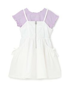 mezzo piano / メゾピアノ ミニ丈・ひざ丈ワンピース | 【人気商品再入荷】【直営店で取り扱い無し】フロントZIPキャミワンピース＆半袖Tシャツセット