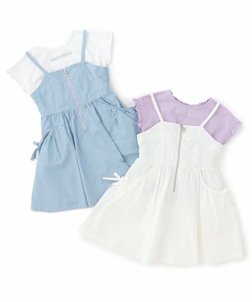 mezzo piano / メゾピアノ ミニ丈・ひざ丈ワンピース | 【人気商品再入荷】【直営店で取り扱い無し】フロントZIPキャミワンピース＆半袖Tシャツセット | 詳細14