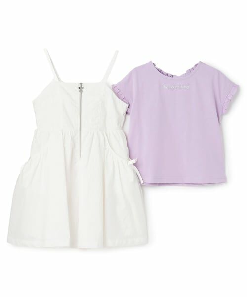 mezzo piano / メゾピアノ ミニ丈・ひざ丈ワンピース | 【人気商品再入荷】【直営店で取り扱い無し】フロントZIPキャミワンピース＆半袖Tシャツセット | 詳細2