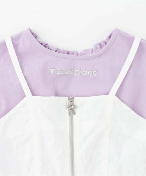 mezzo piano / メゾピアノ ミニ丈・ひざ丈ワンピース | 【人気商品再入荷】【直営店で取り扱い無し】フロントZIPキャミワンピース＆半袖Tシャツセット | 詳細3