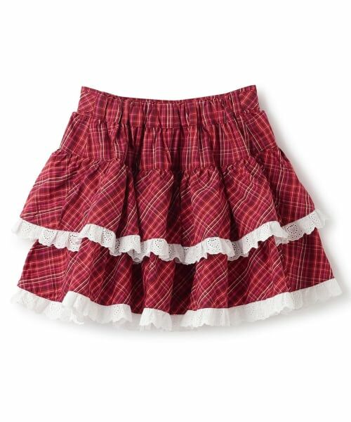 mezzo piano / メゾピアノ ミニ・ひざ丈スカート | チェックティアード　スカート | 詳細1