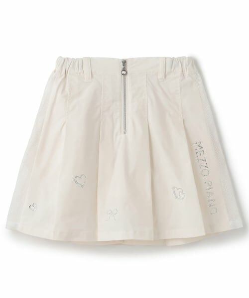 mezzo piano / メゾピアノ ショート・ハーフ・半端丈パンツ | サイドメッシュ　スカパン（オフ ホワイト）