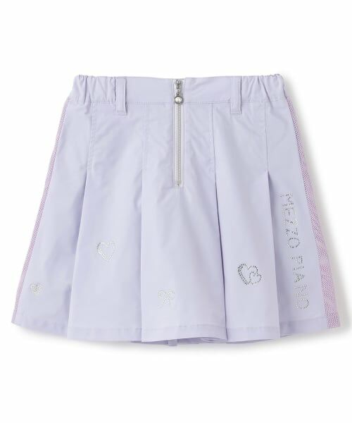 mezzo piano / メゾピアノ ショート・ハーフ・半端丈パンツ | サイドメッシュ　スカパン（ラベンダー）