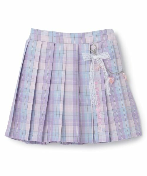 mezzo piano / メゾピアノ ショート・ハーフ・半端丈パンツ | チェーン飾りつき　プリーツスカパン（ラベンダー）