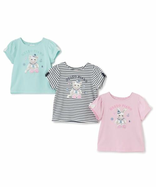 mezzo piano / メゾピアノ Tシャツ | ウサギ・ネコ マリン半袖Tシャツ | 詳細12