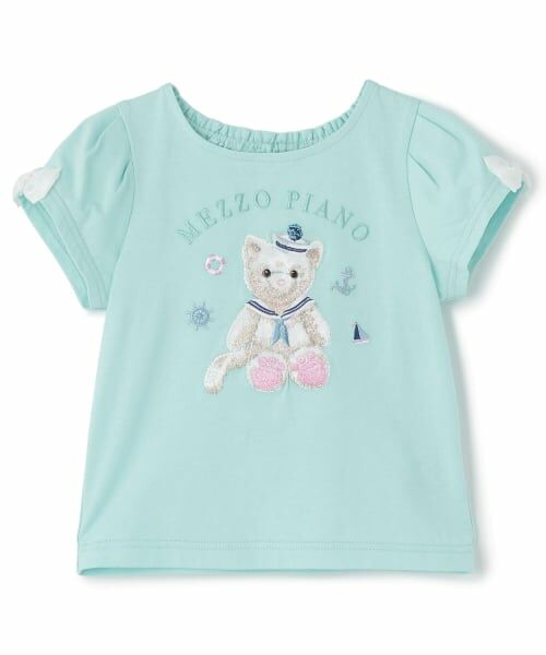 mezzo piano / メゾピアノ Tシャツ | ウサギ・ネコ　マリン半袖Tシャツ【接触冷感】 | 詳細15