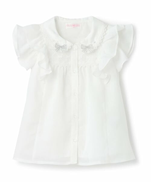 mezzo piano / メゾピアノ シャツ・ブラウス | シフォンフリル　ブラウス（オフ ホワイト）