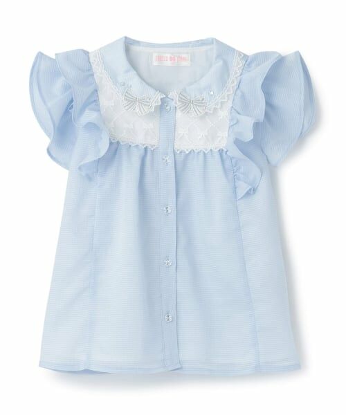 mezzo piano / メゾピアノ シャツ・ブラウス | シフォンフリル　ブラウス（サックス）