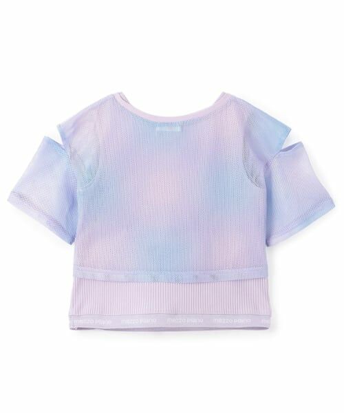 mezzo piano / メゾピアノ Tシャツ | 肩開きメッシュTシャツ　＆タンクトップセット | 詳細1